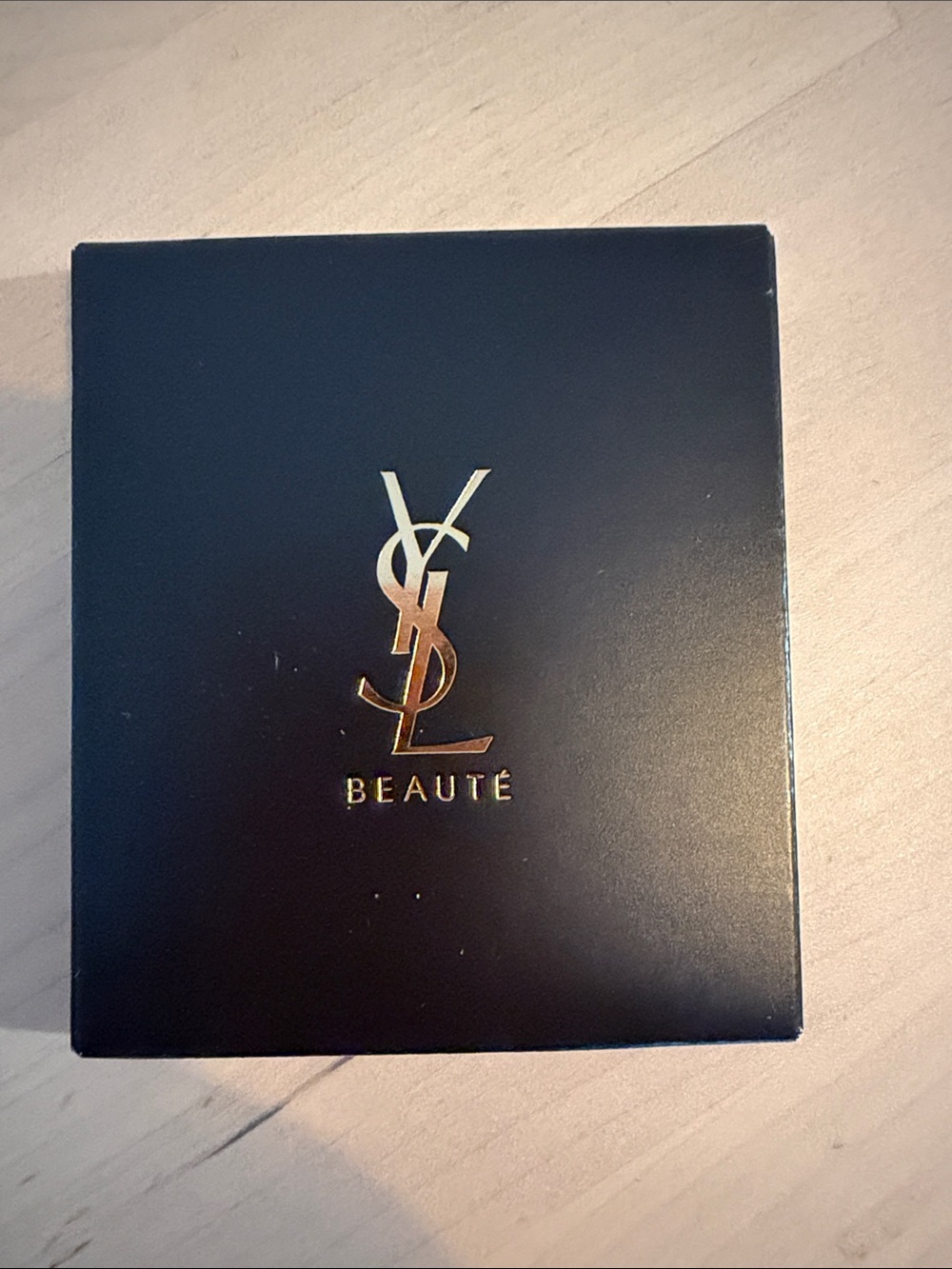 Yves Saint Laurent Gold Rectangular Compact Mirror with Cutout Logo - Picture 4 of 5